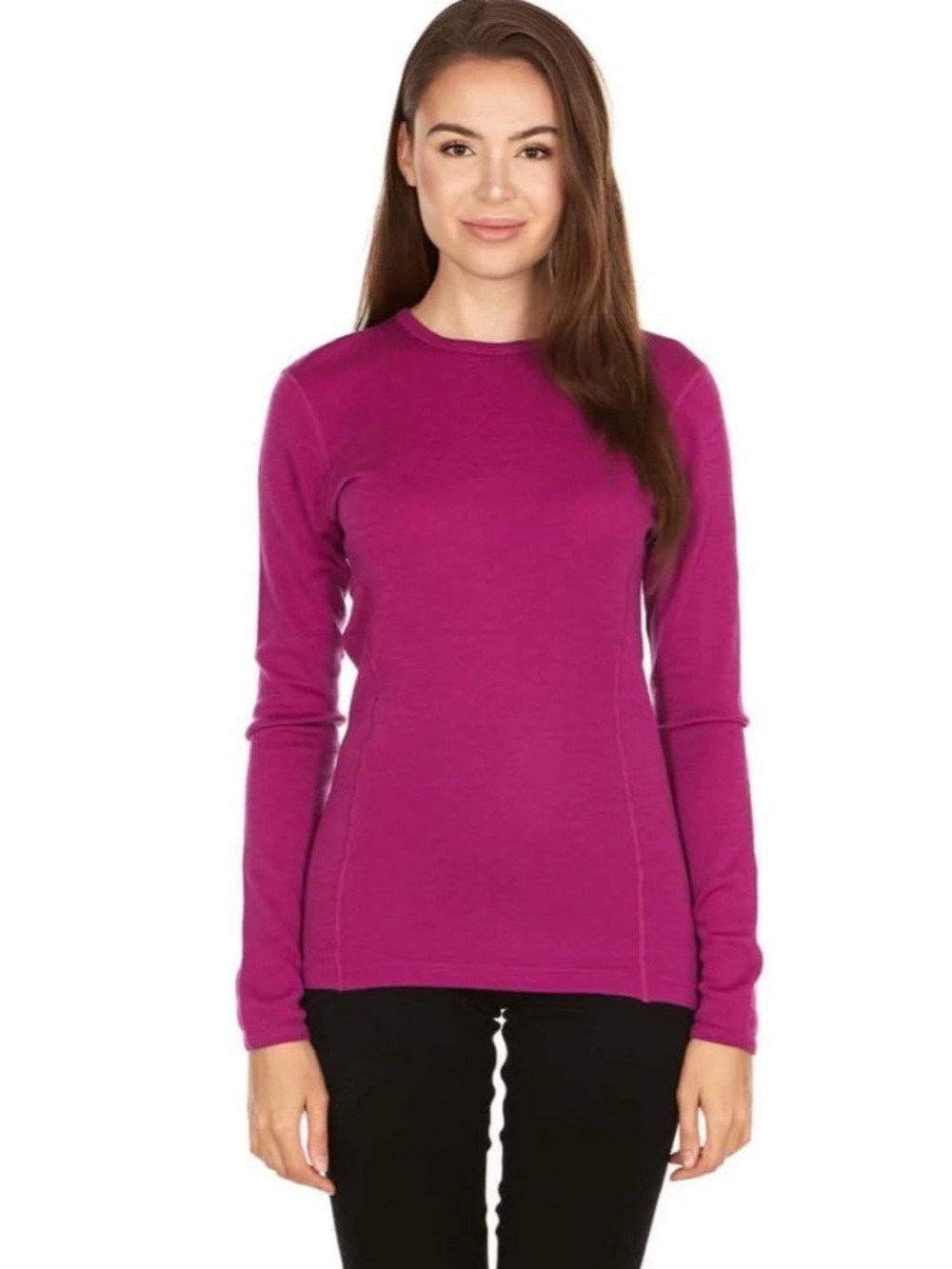 Minus 33 - Women’s Long-Sleeve Crewneck Top in Magenta - 100% MERINO WOOL
